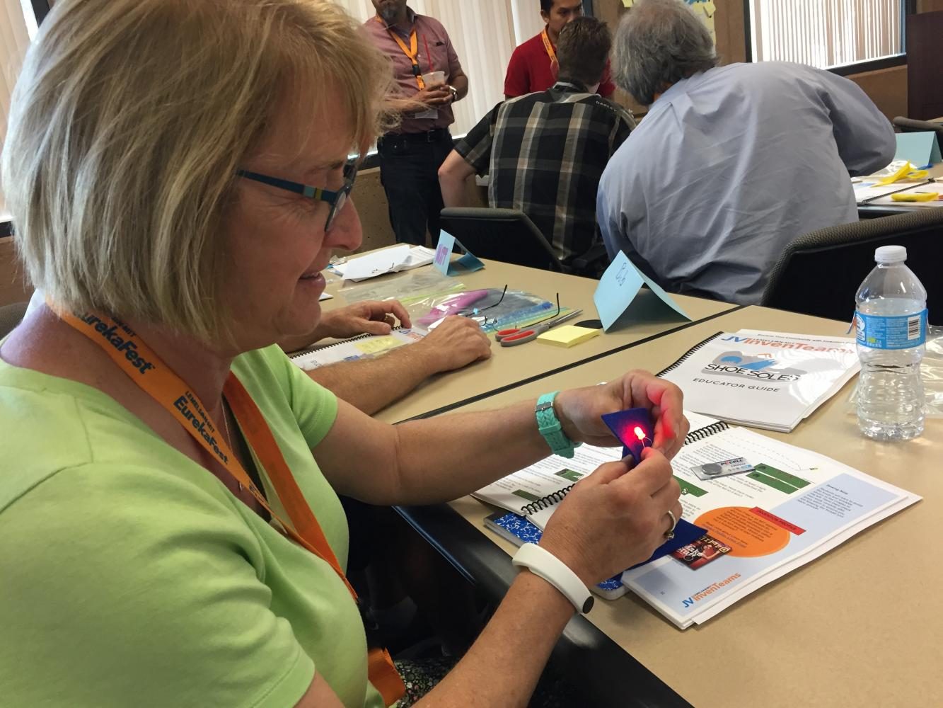 Mrs. Haddock investigates circuits based on ardunios at her summer conference.