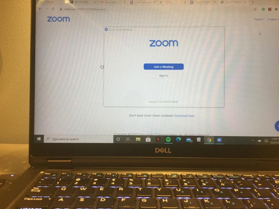 The parent-teacher conferences were held on the video conferencing website, Zoom, this year.