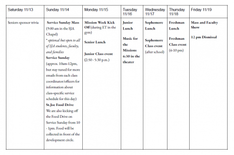 Mission Week Schedule