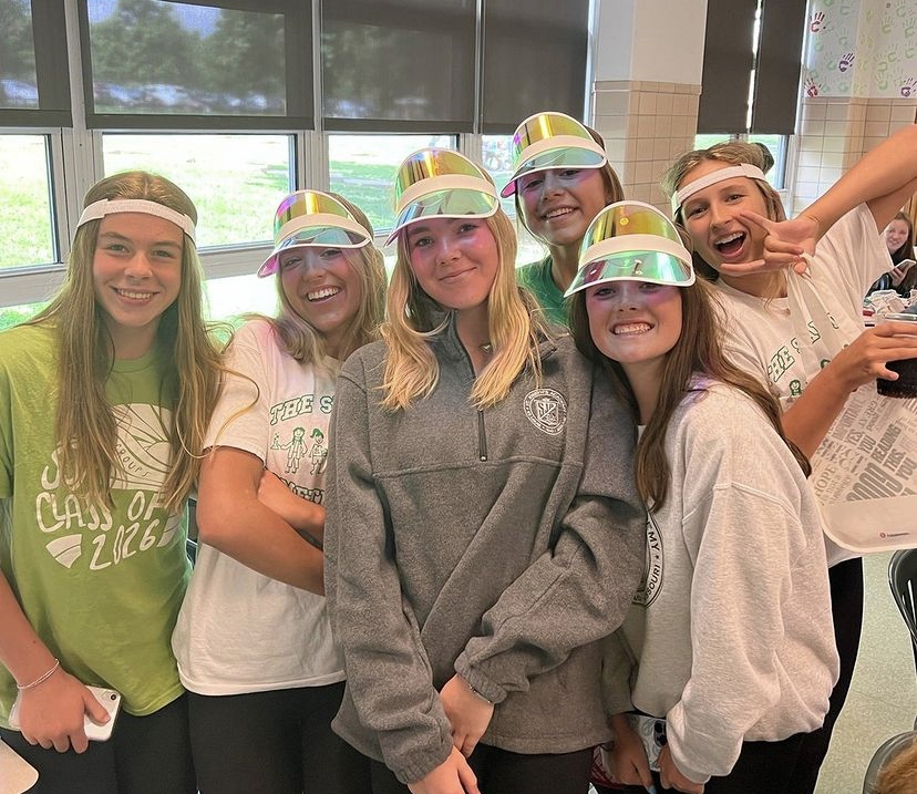 Members of the freshman class bonded over their visors