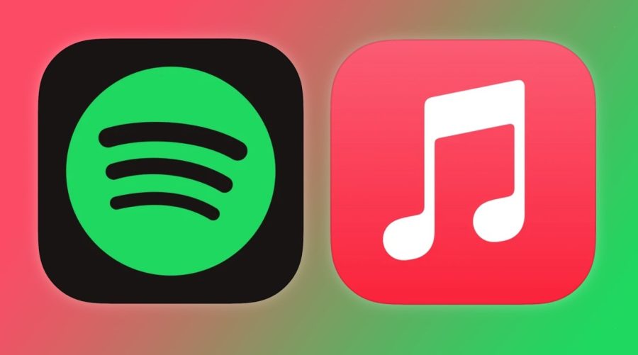 The Spotify and Apple Music logos.