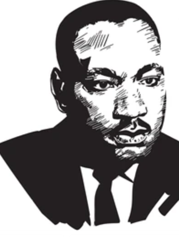 A sketch of civil rights activist and Baptist minister Martin Luther King Jr.