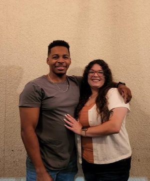 Mrs. Jackson with her husband. 