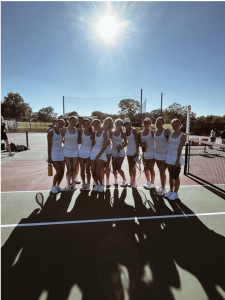 The JV tennis team after a match. 