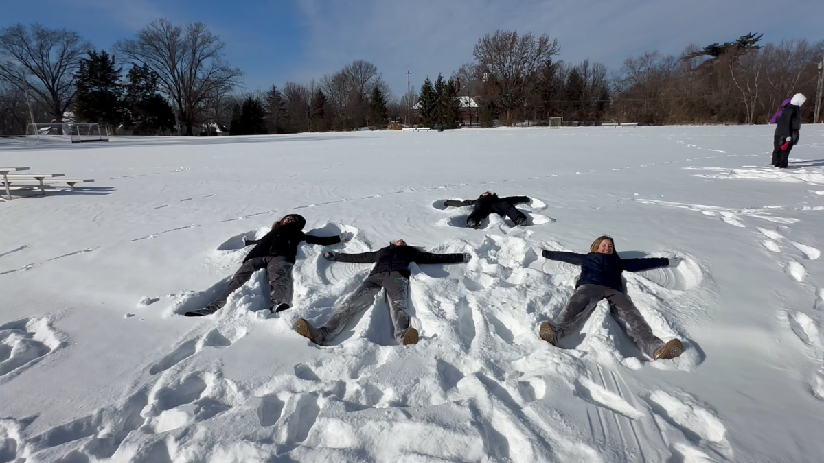 Angels making snow angels!