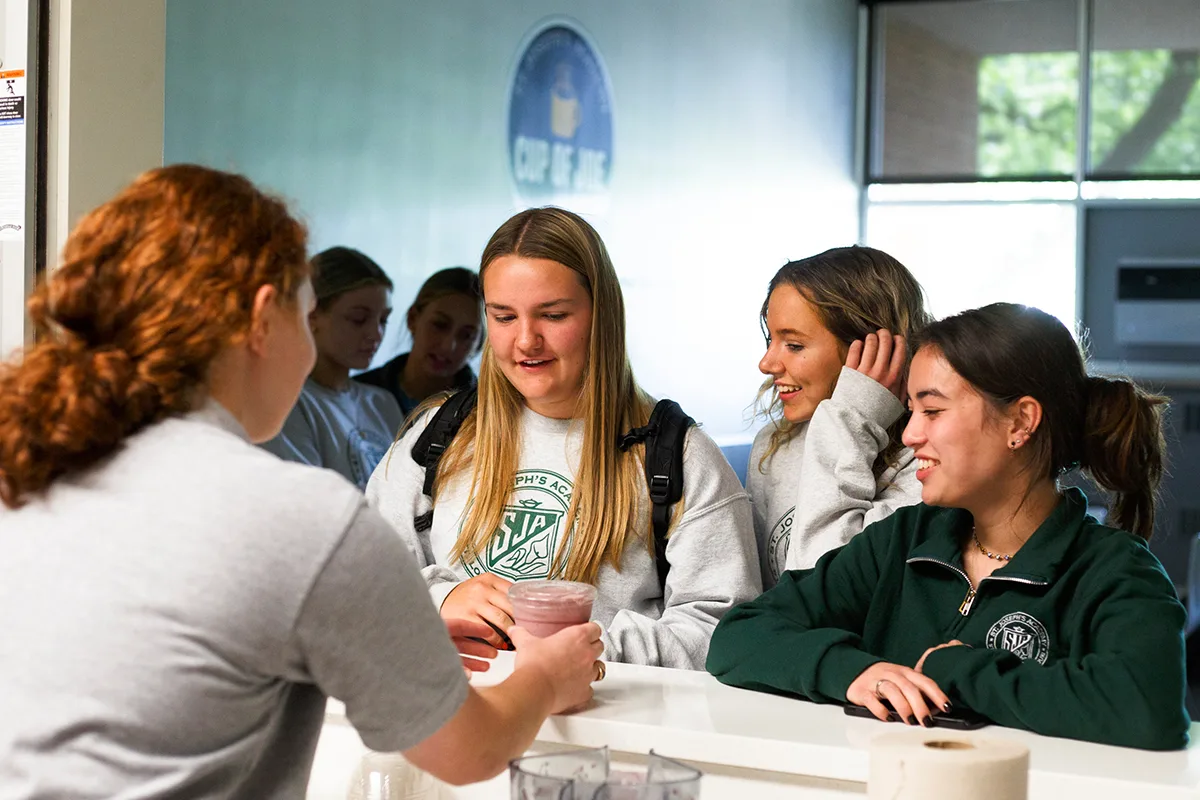 Students at Cup of Joe wait for their coffee or non-coffee creations!